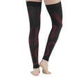 thumbnail image 5 of mojo full leg support & recovery compression stockings thigh hi leg sleeve - (small, black red) thigh high compression stockings 20-30mmhg, 5 of 9