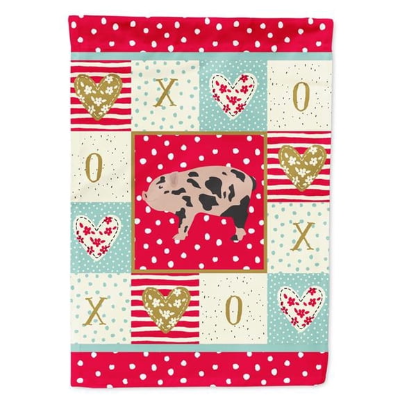 Carolines Treasures CK5362GF 11 x 0.01 x 15 in. Mini Miniature Pig Love Flag Garden Size