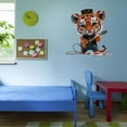 thumbnail image 3 of Cute Cartoon Tiger Playing Guitar Animals Wall Art Sticker Designs Vinyl Stickers For Home House Walls Rooms Windows Bedroom Decoration Size (28x28 inch), 3 of 3