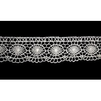 Altotux 1.25" Ivory Floral Scalloped Edge Embroidery Venice Lace Trim By 2 Yards