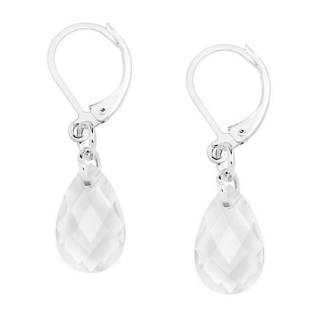 Teardrop Shaped Crystal - Falari Glass Crystal Tear Drop Shaped Earring Clear