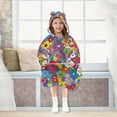 thumbnail image 7 of FORMRS Wearable Blanket Hoodie with Sleeves for Kids Cozy Flannel Sweatshirt, Whimsical Floral, 7 of 7