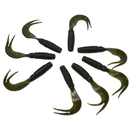 Sarapandan Dual Grub Fishing Lures Soft Swimbaits (1# Military Green)