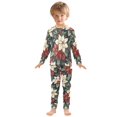 thumbnail image 6 of FORMRS Long Sleeve Top and Pants Pajama Set for Niños 2-Piece Sleepwear, Sizes 18M-8Y, White Christmas Leaves, 6 of 6