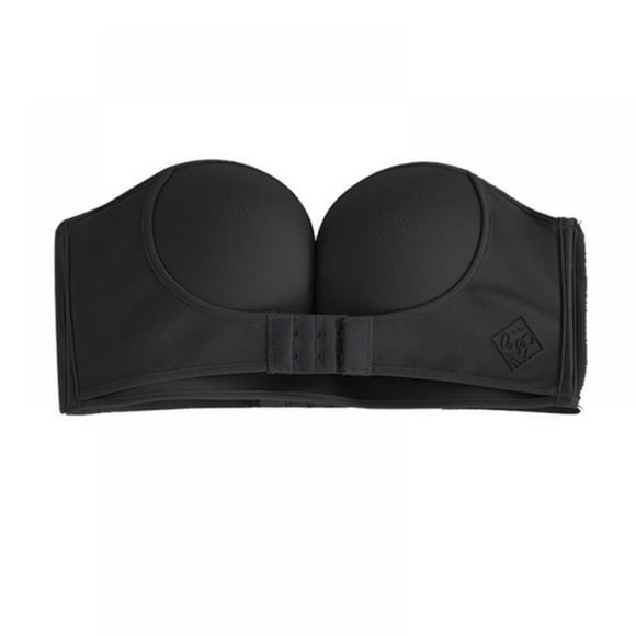 Women Padded Bra Gather Strapless Bra Women Super Push Up Bra Sexy Lingerie Invisible Brassiere With Adjustable Shoulder Front Closure Bras