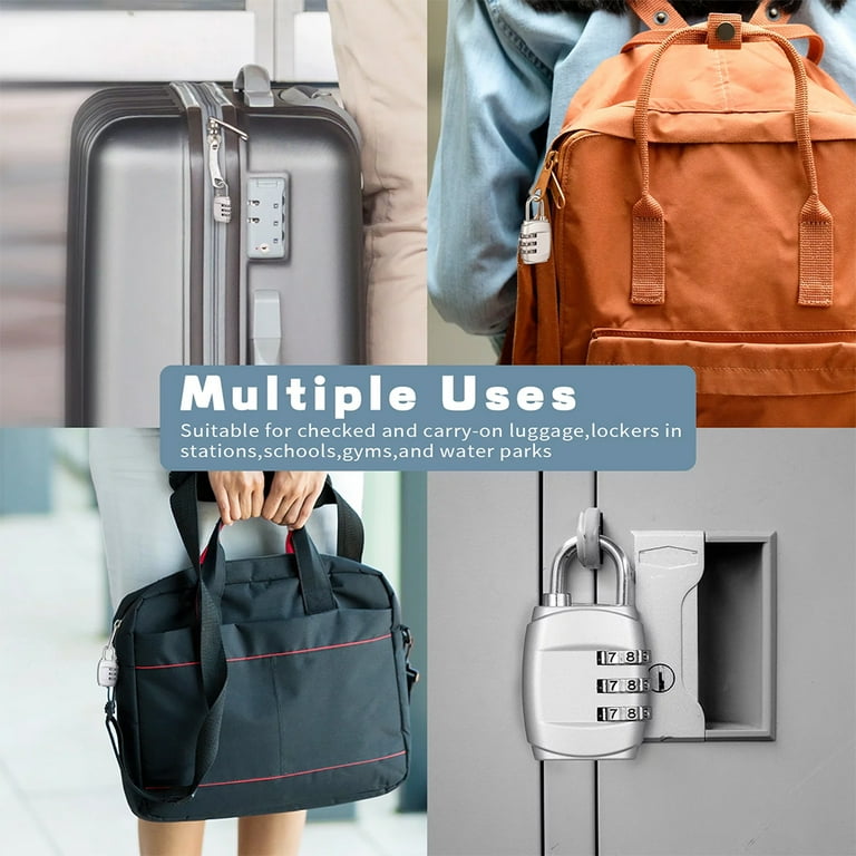 Hiint  3 Digit Resettable Combination Padlock Coded Lock School Gym Locker I.169101272