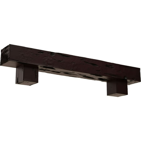 

Ekena Millwork 4 H x 6 D x 48 W Pecky Cypress Faux Wood Fireplace Mantel Kit w/ Alamo Corbels Premium Cherry