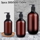 thumbnail image 5 of Round Shoulder Shampoo Bottle With Pump Head 300ml / 500ml / 750ml 3pcs Practical Brand New Brown High Quality, 5 of 6