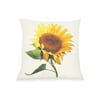 Pal Fabric Blended Linen Flower Square 18x18 Sunflower Pillow Cover