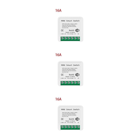 Injueey Mini interruptor WiFi inteligente, aplicación inalámbrica, módulo de interruptor de automatización de sincronización, controlador Type1 NO1