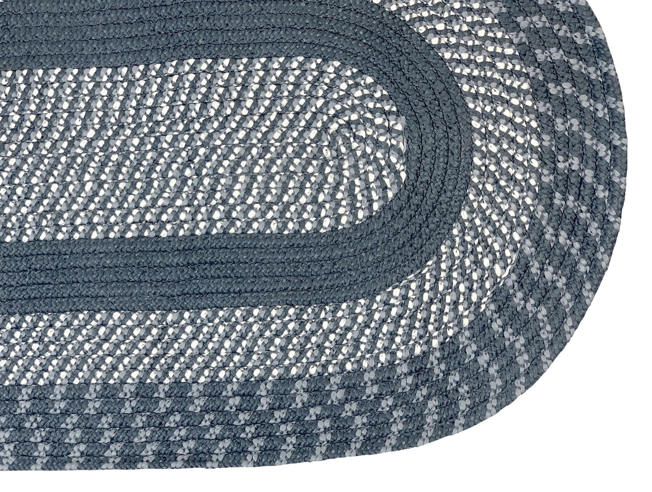 Better Trends Braided Runner Rug, 2' x 9' (24" x 108"), Reversible Indoor Hallway or Kitchen Rug, 100% Polypropylene, Newport Collection – Slate Blue
