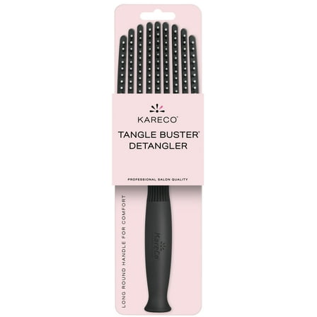 KareCo Tangle Buster Hair Brush Salon Professional Flexible Paddle, Black, Synthetic Bristles