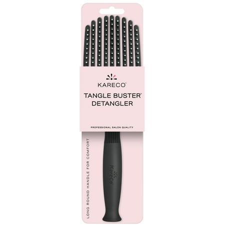 KareCo Tangle Buster Hair Brush Salon Professional Flexible Paddle, Black