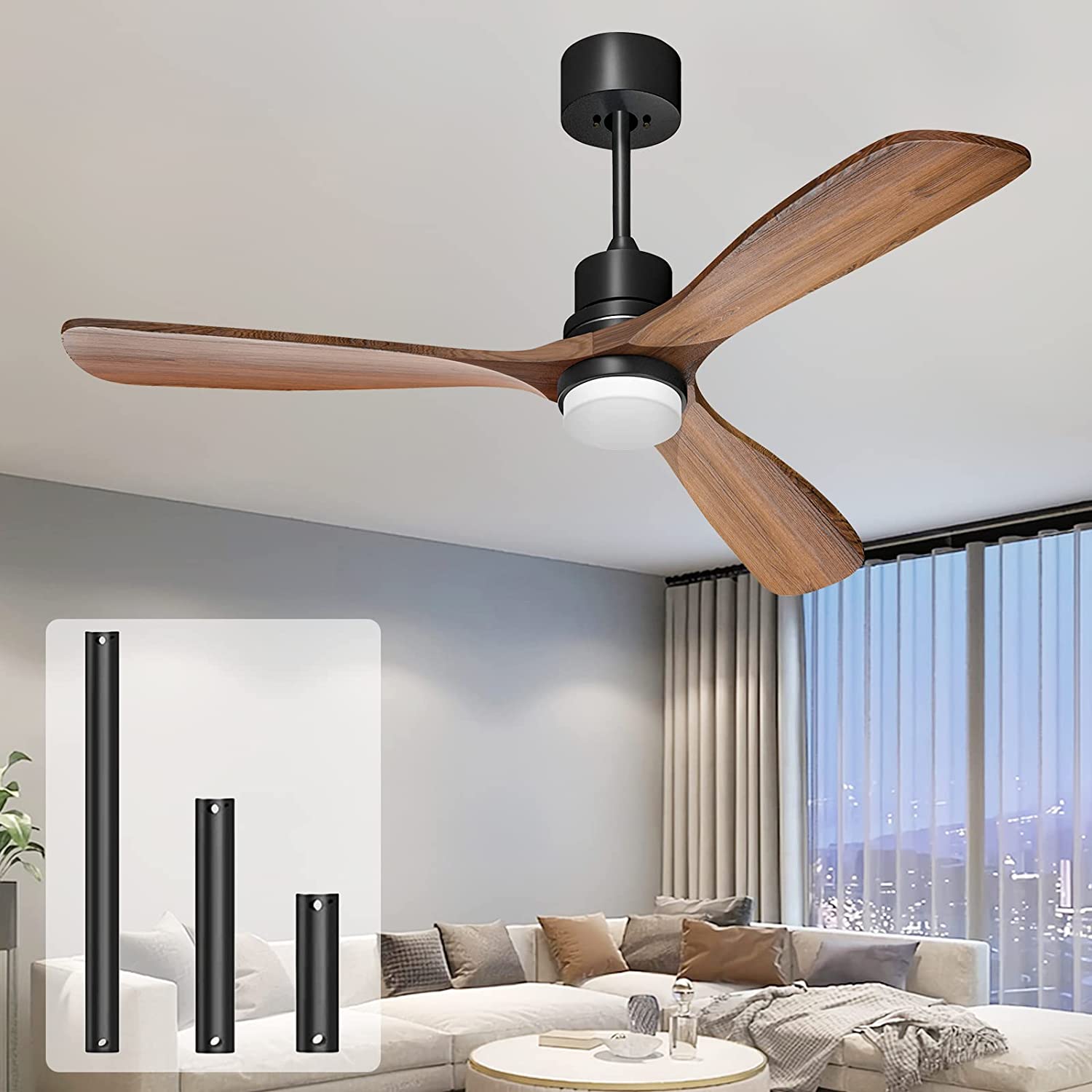 CLUGOJ Ceiling Fan with Light Outdoor Ceiling Fan with Remote Control