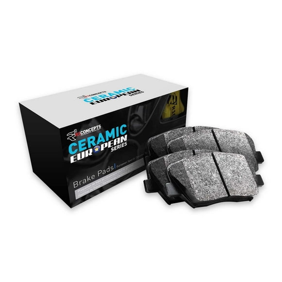 R1 Concepts Rear CERAMIC European Series Brake Pads With Rubber Steel Rubber Shims 2600-1692-00
