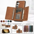 thumbnail image 2 of REQO Phone Case for Samsung Galaxy A35 5G Wallet Cover with Tempered Glass Screen Protector and PU Leather Credit Card Holder Stand Rugged Slot Flip Cell Accessories A 35 35A A355G Women Men Brown, 2 of 6
