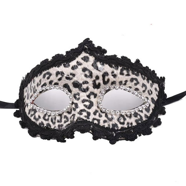 Envoltura de cuero blanco y negro con máscara de disfraces para cosplay