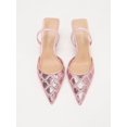 thumbnail image 3 of On feet& in love Women's Pointed Toe Slingback Heels with Sequin Lace Mesh - Pink Dress Shoes for Party & Wedding - Size 7, 3 of 8