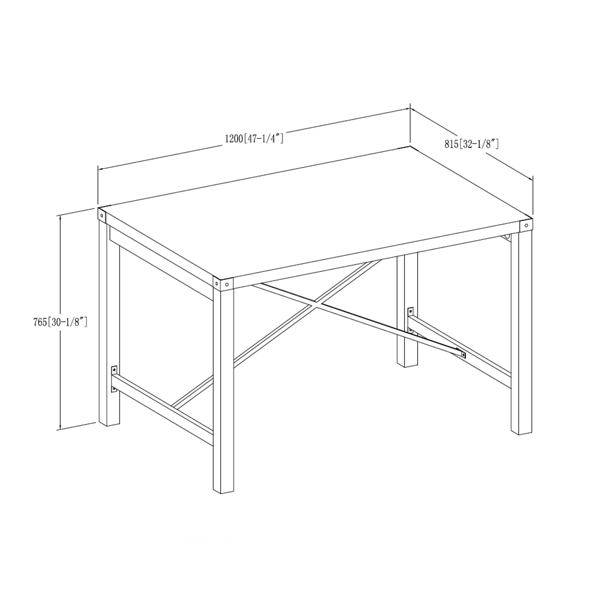 Manor Park Rustic Farmhouse Dining Table, Rustic Oak