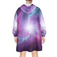 thumbnail image 2 of Wearable Blanket Hoodie,Colorful Starry Sky and Universe Oversized Sherpa Blanket Hoodie with Super Pockets,Super Warm Fuzzy Pullover for Women & Men, 2 of 6