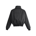 thumbnail image 3 of Women Winter Cropped Jacket Puffer Coat Solid Color Long Sleeve Stand Collar Warm Outerwear Streetwear, 3 of 9
