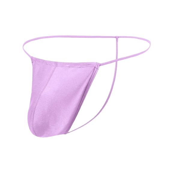 TANBOM Men's Nylon Thin Waistband Low Rise Thong Underwear, Purple, 1-Pack, XXL