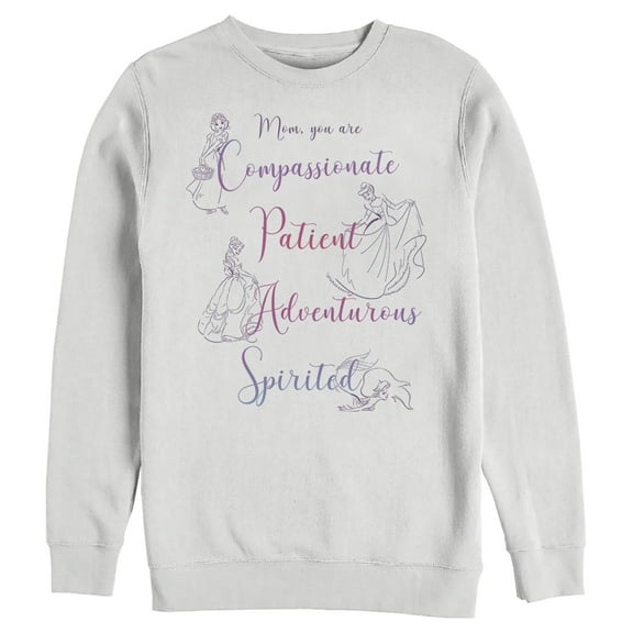 Men's Disney Princesses Mom Qualities  Sweatshirt White Small