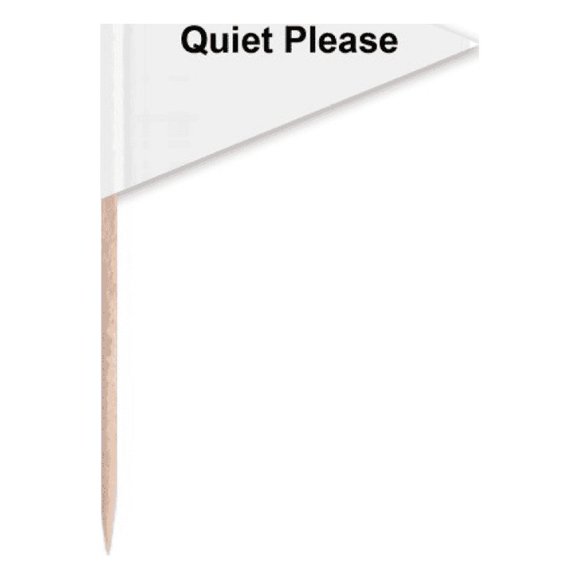 Quite Please Warning Symbol Pattern Toothpick Triangle Cupcake Toppers Flag