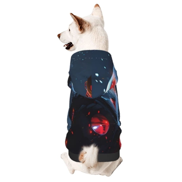 Balery Cosmic Red Sparkle Dice Sudadera con Capucha para Perros Pequeños – Ropa para Mascotas, Disfraz para Perros y Gatos, Ideal para Fiestas y Cosplay-X-Small