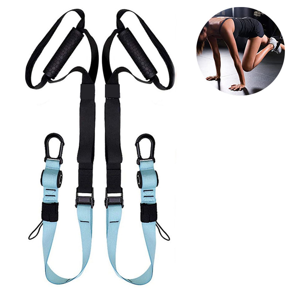 Fitness Suspension Trainer Equipment Kit Bodyweight Resistance Training Straps Bundle Door Anchor +5 Exercise Loop Bands Home Suspension Workout Straps kit Exercise Booklet Home/&Travel