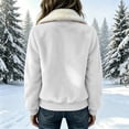 thumbnail image 5 of Women's Soft Fuzzy Jacket, Stylish Zip Front Fall Winter Outerwear with Sherpa Trim, 5 of 9