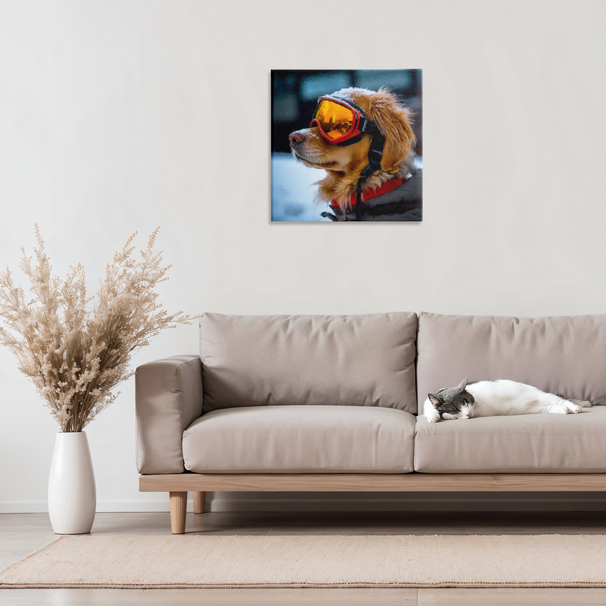 Stupell Industries Ski Goggles Dog Canvas Wall Art, design by Sean Parnell