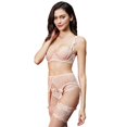 thumbnail image 3 of Women's Lace Embroidery Bra Underwire Balconette Bra Set 4 piece, 3 of 5
