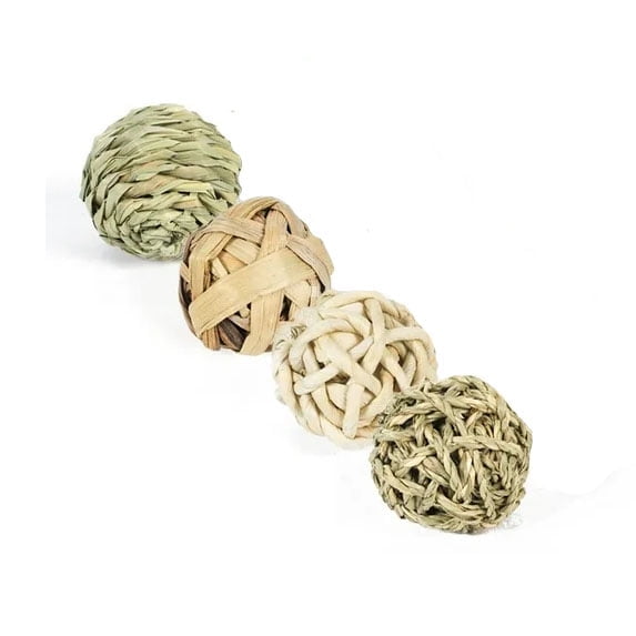 Rabbit Toys Edible Woven Grass Ball Willow Ball, Made of Timothy Grass Hay and Willow of Treats and Chews Toy for Chinchilla Bunny Guinea Pig Gerbil