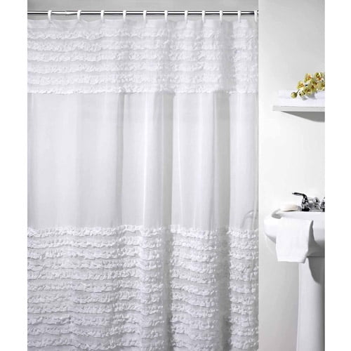 beautiful white shower curtains