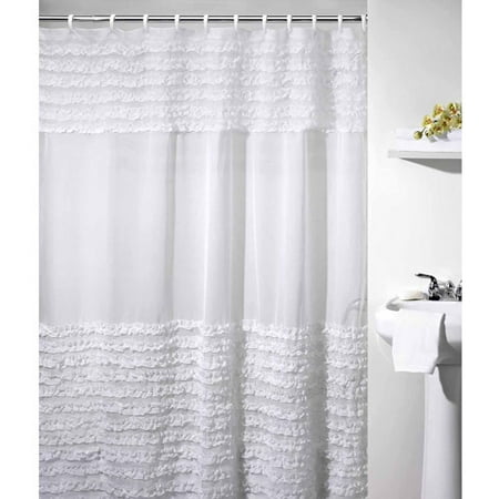 Ruffles Shower Curtain White Walmart Com
