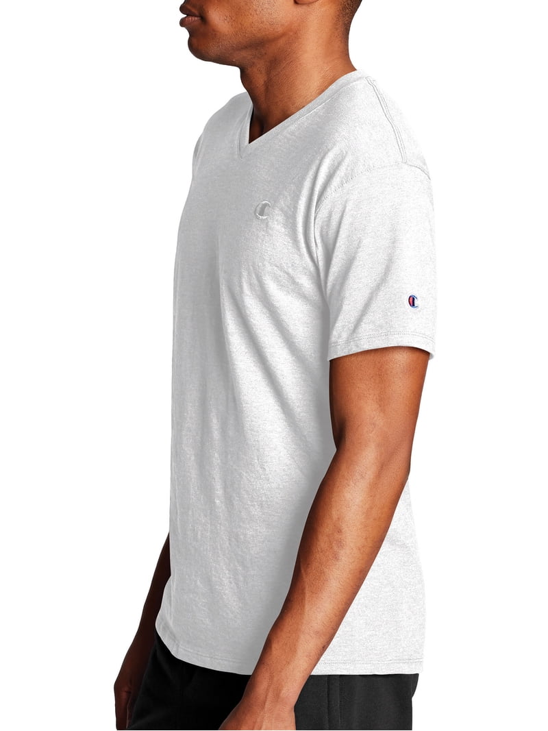80s USA 8812 Champion Vneck Tshirt 灰 XL Champion Men's and Big Men's Classic Jersey V-Neck T-Shirt, Sizes