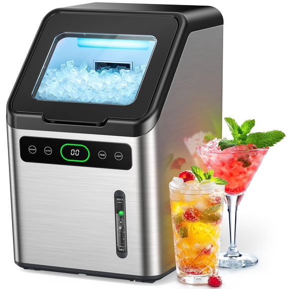 Máquina de hielo en forma de pepitas Totnz para encimera, 20 kg/día, con autolimpieza