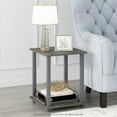 Furinno Simplistic End Table, Set of Two, French Oak/Grey