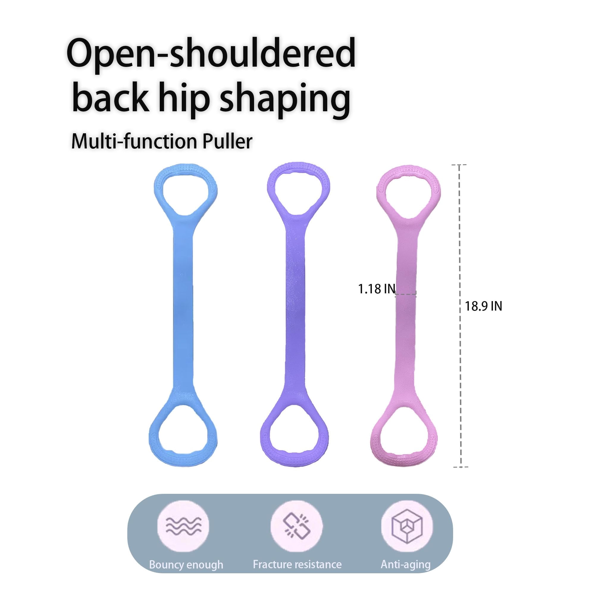 Figure 8 Resistance Band with Handles Elastic Workout Bands Arm Back Shoulder Training Exercise Ropes for Yoga Pilates Physical Therapy Stretching