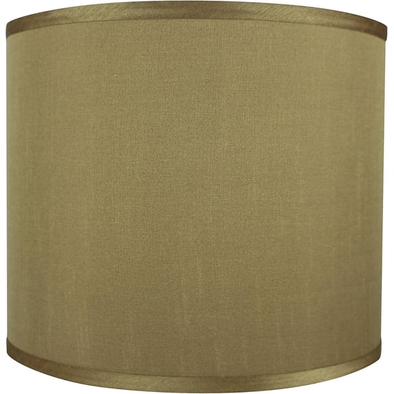 Urbanest Hardback Faux Silk Perfect Drum Lampshade – 12" Top x 12" Bottom x 10" Height –Gold Tone –Spider Fitter- Classic Lampshade for Table Lamps, Floor Lamps & Accent Lighting- 1 Piece