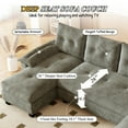 thumbnail image 4 of CARZZI 104.7" Sectional Sleeper Sofa with Pull Out Bed, Comfy Chenille U Shaped Convertible Sleeper Couch, Oversized Modern Modular Deep Seat Cloud Couches with USB Ports for Living Room, Grey, 4 of 10