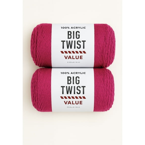 Big Twist Value Yarn 2-Pack Bundle Magenta