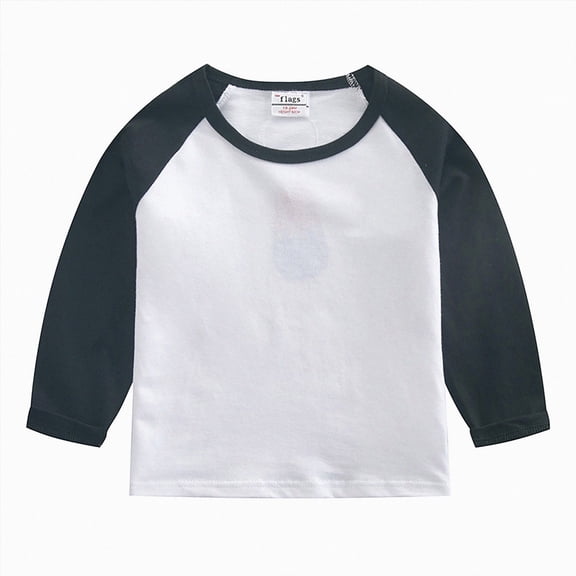 larppty Toddler Baby Girls Boys Long Sleeve Shirts Raglan Shirt Baseball Tee T-Shirts(Black,18-24 Months)