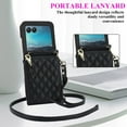 thumbnail image 4 of TECH CIRCLE for Moto Razr Plus/Razr 40 ultra 2023 Case,Wallet Crossbody Cute Case with Card Holder Slot, Zipper Handbag Strap Lanyard Wrist Leather Case for Women Girl Shockproof Bumper Cover, Black, 4 of 6