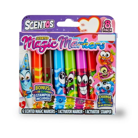 Scentos 8 Pack Scented Magic Markers - Ages 3+, Valentine's Day ,Party Favors