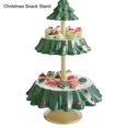 thumbnail image 3 of Christmas Snack Display Stand Rack Double Layers Resin Tree Shape Cupcake Holder Dessert New Year Serving Bowl Table, 3 of 7