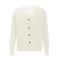 thumbnail image 5 of ClodeEU Cardigan Sweaters for Women, V Neck Long Sleeve ,Gold Love Button Down Knit Cardigans Tops Outwear White,Womens Plus L, 5 of 6