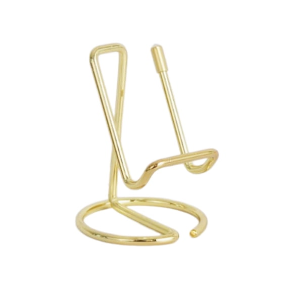 Metal Cell Phone Stand, 1-Pack Gold 3x4 Inch Desktop Holder, Angled Device Cradle for Home Workspace Organization, bldnkj