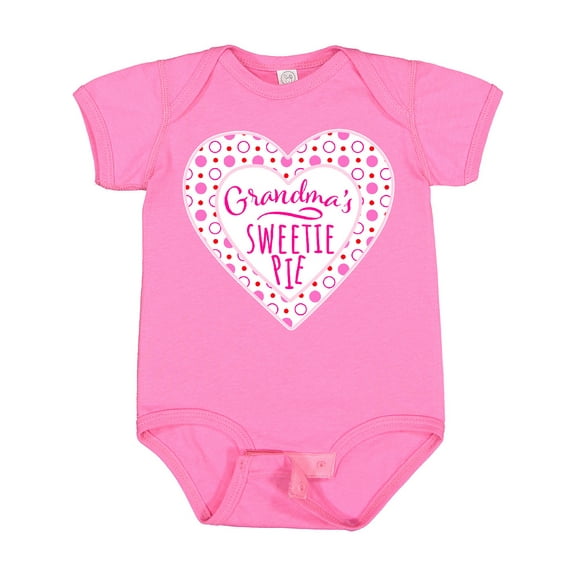 Inktastic Grandma's Sweetie Pie with Pink Hearts Boys or Girls Baby Bodysuit